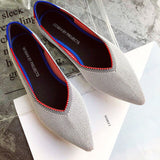Pointed Toe flats Ladies flat Shoes Comfortable Ballet Knit De Mujer Loafers Autumn Gestante Boat Shoes Soft Bottom Women's Shoe - ENSEIGNE DENIS