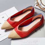 Pointed Toe flats Ladies flat Shoes Comfortable Ballet Knit De Mujer Loafers Autumn Gestante Boat Shoes Soft Bottom Women's Shoe - ENSEIGNE DENIS