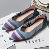 Pointed Toe flats Ladies flat Shoes Comfortable Ballet Knit De Mujer Loafers Autumn Gestante Boat Shoes Soft Bottom Women's Shoe - ENSEIGNE DENIS