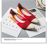 Pointed Toe flats Ladies flat Shoes Comfortable Ballet Knit De Mujer Loafers Autumn Gestante Boat Shoes Soft Bottom Women's Shoe - ENSEIGNE DENIS