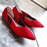 Pointed Toe flats Ladies flat Shoes Comfortable Ballet Knit De Mujer Loafers Autumn Gestante Boat Shoes Soft Bottom Women's Shoe - ENSEIGNE DENIS