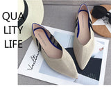 Pointed Toe flats Ladies flat Shoes Comfortable Ballet Knit De Mujer Loafers Autumn Gestante Boat Shoes Soft Bottom Women's Shoe - ENSEIGNE DENIS