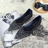 Pointed Toe flats Ladies flat Shoes Comfortable Ballet Knit De Mujer Loafers Autumn Gestante Boat Shoes Soft Bottom Women's Shoe - ENSEIGNE DENIS