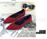 Pointed Toe flats Ladies flat Shoes Comfortable Ballet Knit De Mujer Loafers Autumn Gestante Boat Shoes Soft Bottom Women's Shoe - ENSEIGNE DENIS