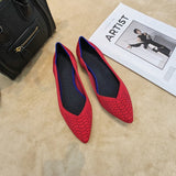 Pointed Toe flats Ladies flat Shoes Comfortable Ballet Knit De Mujer Loafers Autumn Gestante Boat Shoes Soft Bottom Women's Shoe - ENSEIGNE DENIS