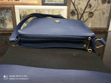 Women's Beautiful Blue Solid Artificial Leather Sling Bag