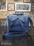 Women's Beautiful Blue Solid Artificial Leather Sling Bag