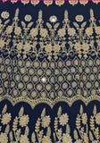 Women's Gold Semi Stitched Embroidered Gota Lehenga Choli