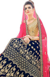 Women's Gold Semi Stitched Embroidered Gota Lehenga Choli
