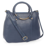 Elite Blue Artificial Leather Solid Handheld Bag For Women