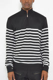 QUARTER ZIP STRIPE PULLOVER