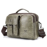 BULLCAPTAIN New Genuine Leather Men Crossbody Bag Male Briefcase Messenger Bag Casual Business Briefcase Style Men Shoulder Bag