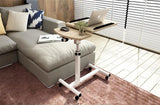 Adjustable Laptop Desk with Wheels, Rotating Standing Computer Table for Sofa Bedside, Lifting Notebook Stand Desk, Side Table