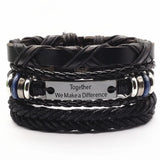 3 Pcs/Set Leather Bracelets Men Bangles For Women Wood Beads Feather TRUST IN GOD Cross Charm Homme Gift Jewelry Freely Shipping