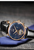 Montre Homme Luxury Brand Watches for Men Automatic Self Winding Mens Watch Leather Date Waterproof Men Mechanical Wristwatches
