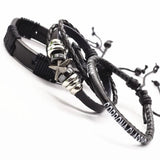 3 Pcs/Set Leather Bracelets Men Bangles For Women Wood Beads Feather TRUST IN GOD Cross Charm Homme Gift Jewelry Freely Shipping