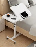 Adjustable Laptop Desk with Wheels, Rotating Standing Computer Table for Sofa Bedside, Lifting Notebook Stand Desk, Side Table