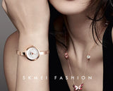 SKMEI Luxury Quartz Ladies Watch Thin Strap Fashion Women Watch Casual Stainless Steel Female Wristwatcch Relogio Feminino 1390