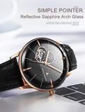 New Reef Tiger/RT Luxury Rose Gold Watch Men's Automatic Mechanical Watches Tourbillon Watches with Brown Leather Strap RGA8239