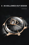 New Reef Tiger/RT Luxury Rose Gold Watch Men's Automatic Mechanical Watches Tourbillon Watches with Brown Leather Strap RGA8239