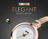SKMEI Luxury Quartz Ladies Watch Thin Strap Fashion Women Watch Casual Stainless Steel Female Wristwatcch Relogio Feminino 1390
