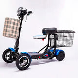 Foldable Four Wheel Electric Scooter for Old People Seniors Travel Folding Mobility Scooter 4 Wheels 250W Protable