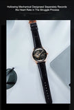 New Reef Tiger/RT Luxury Rose Gold Watch Men's Automatic Mechanical Watches Tourbillon Watches with Brown Leather Strap RGA8239