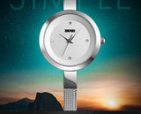 SKMEI Luxury Quartz Ladies Watch Thin Strap Fashion Women Watch Casual Stainless Steel Female Wristwatcch Relogio Feminino 1390