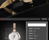 SKMEI Luxury Quartz Ladies Watch Thin Strap Fashion Women Watch Casual Stainless Steel Female Wristwatcch Relogio Feminino 1390