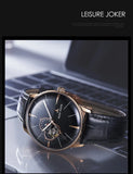 New Reef Tiger/RT Luxury Rose Gold Watch Men's Automatic Mechanical Watches Tourbillon Watches with Brown Leather Strap RGA8239