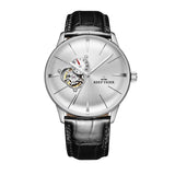 New Reef Tiger/RT Luxury Rose Gold Watch Men's Automatic Mechanical Watches Tourbillon Watches with Brown Leather Strap RGA8239