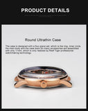 New Reef Tiger/RT Luxury Rose Gold Watch Men's Automatic Mechanical Watches Tourbillon Watches with Brown Leather Strap RGA8239