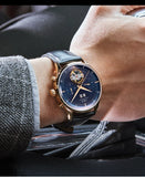Montre Homme Luxury Brand Watches for Men Automatic Self Winding Mens Watch Leather Date Waterproof Men Mechanical Wristwatches