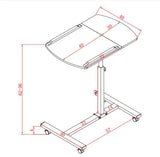 Adjustable Laptop Desk with Wheels, Rotating Standing Computer Table for Sofa Bedside, Lifting Notebook Stand Desk, Side Table