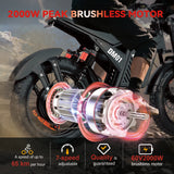 BAOLUJIE DM01 Moto Electric Bicycle 60V 30AH Battery 42 MPH Electric Bike E-Bike Adult for Electric Motorcycle【1 Year Warranty】