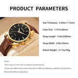 Mens Watches Top Brand Luxury Quartz Watch for Men Fashion Leather Men Wristwatches Clock Sports Chronograph Montre Homme