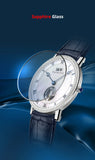 MIYOTA 9029 Men Mechanical Wristwatches Luxury Brand I&W Ultrathin Tourbillon Automatic Watch Men Sapphire Leather Montre Homme