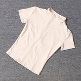 Women sport wear Slim Fit Polyester Quick-drying Full Zip Outdoor Fitness Running Tights Short Sleeves Women's Yoga Wear