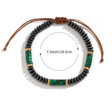 Simple Personality Black Marble Turquoise Handcrafted Beaded Pull-out Adjustable Bracelet for Men Women Trendy Punk Jewelry Gift