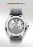 MIYOTA 9029 Men Mechanical Wristwatches Luxury Brand I&W Ultrathin Tourbillon Automatic Watch Men Sapphire Leather Montre Homme