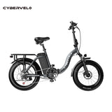 Cybervelo 1000W ebike for adults, 20A Large Removable Battery, Foldable Electric Bike, 20" Fat Tire ebike for all terrain