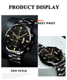 Fashion Men Stainless Steel Watch Luxury Calendar Quartz Wrist Watch Mens Business Watches for Man Clock Montre Homme