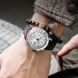 Montre d’affaires automatique pour hommes Mouvement mécanique Chronographe multifonction en acier inoxydable étanche Kevin Watch