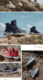 RAX Men Hiking Shoes Mid-top Waterproof Outdoor Sneaker Men Leather Trekking Boots Trail Camping Climbing Hunting Sneakers Women