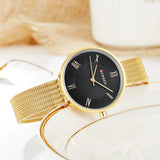 CURREN 9020 Small Dial Quartz Watch for Ladies, Waterproof Elegant Mesh Strap Fashion Wristwatch