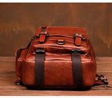Men's Handmade Leather Chest Bag, Casual Crossbody Bag, Top-Grain Vegetable-Tanned Cowhide Single-Shoulder Bag