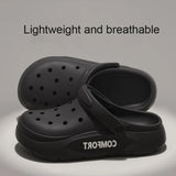 Women's Men's Slippers Summer Anti-Slip Couple Hollow Covered Toe Indoor Outdoor Casual Thick Bottom Sandals for Home Adults