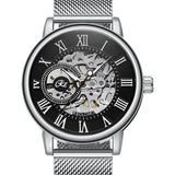Mechanical Hand Wind Watch for Men Top Brand Luxury Fashion Skeleton Mesh Strap Wristwatch Male Clock Montre Homme Drop Shipping