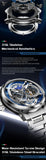 OUPINKE Men Watch Multi functional Hollow Dial Auto Date Stainless steel Automatic Mechanical Men's Watch