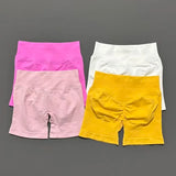 HISTELLO Impact Shorts 4.5" Women Yoga Shorts Seamless Low Waist Scrunch Bum Gym Leggings Workout Stretch Fitness Sports Shorts